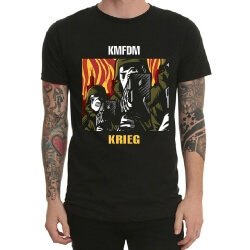 Cool Kmfdm Band Rock T-Shirt đen kim loại nặng Tee