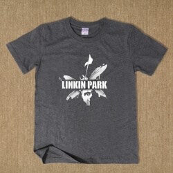 Cool Linkin Park T-shirt de culoare gri închis de bumbac