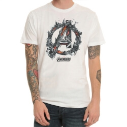 โลโก้ Cool Marvel Avengers เสื้อยืดสีดำ Mens Tee