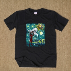 Creative Deadpool Van Gogh Starry Sky T Shirt