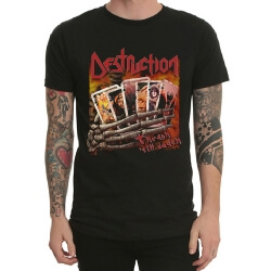 T-shirt da rocha da faixa da destruição Metal pesado preto 