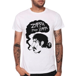 Frank Zappa Band Rock T-Shirt White Heavy Metal Tee