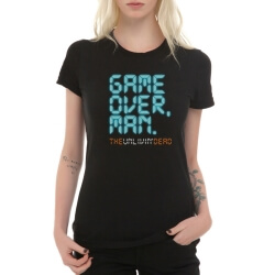 女性のためのゲームオーバーブラックTシャツ