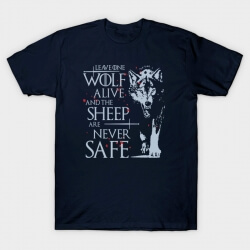 게임 오브 스론 Jon Snow Wolf T 셔츠