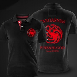 Game of Thrones Polo Shirt House Targaryen Trehovedet Dragon Polo