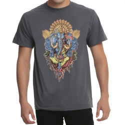 เสื้อยืดสีน้ำเงินพระพิฆเนศ Ganesha Elephant God Blue