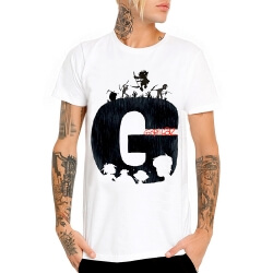 Gorillaz Rock T-Shirt kim loại nặng trắng Tee