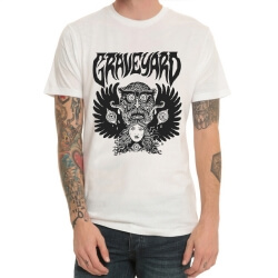 Graveyard Band Rock T-Shirt Trắng Kim Loại Nặng Tee