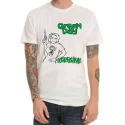 T-shirt à manches longues vert et blanc T-shirt blanc