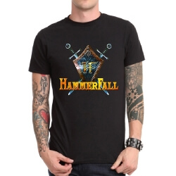 Hammerfall Rock Band Áo thun kim loại nặng màu đen