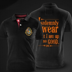 Harry Potter Polo Shirt Đen XXL Cotton Polo cho nam giới Boy