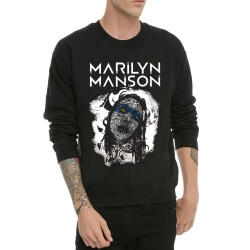 Ağır Metal Hoodie Marilyn Manson Siyah Sweatshrit