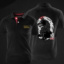 Hous Stark Wolf Polo T-shirt Une chanson de Polos Fire and Ice