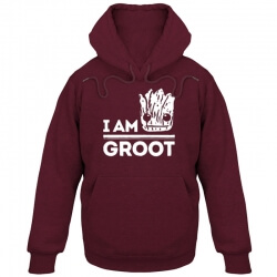 나는 groot hoodie입니다. 은색 스웨터의 귀여운 Red WIne Guardians입니다.