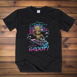 I Am Groot T-shirt Black Guardians of the Galaxy Tee Shirts for Men