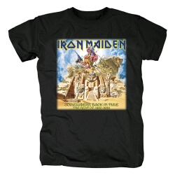 Iron Maiden em algum lugar para trás a tempo T-shirt do grupo de rock do metal do Reino Unido