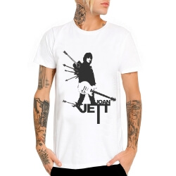 Joan Jett T-Shirt trắng kim loại nặng Tee Shirt