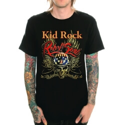 เสื้อยืดวงดนตรี Kid Rock สีดำ Heavy Metal Tee
