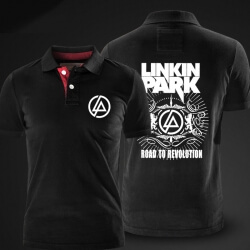 Áo sơ mi Linkin Park Polo màu đen Mens xxl bông Polo