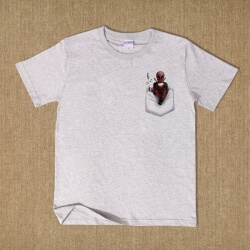 Lovely Deadpool T shirt balck short sleeve tee