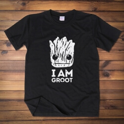 Bonito eu sou t-shirt de Groot T-shirt preto dos guardiães da galáxia 2 camiseta