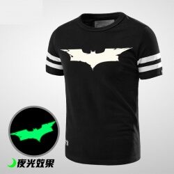 T-shirt noir lumineux de logo de Batman