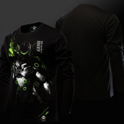 Luminous Overwatch Genji T-shirt OW Hero Long Sleeve Tee