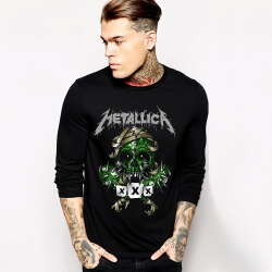 Metallica Green Skull T Shirt Long Sleeve