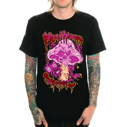 Mushroom Superstar Band Rock T-Shirt Black Heavy Metal Tee