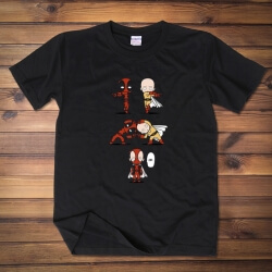 Un T-shirt Punchman et Deadpool