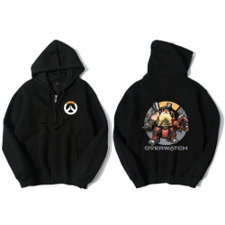 Overwatch Torbjorn capuz para meninos camisola preta