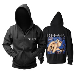 Felpa con cappuccio personalizzata in metallo con cappuccio e musica con Delain Lunar Prelud