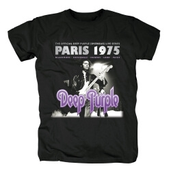 펑크 록 그래픽 티는 파리 1975 티셔츠에 딥 퍼플 라이브를 냉각