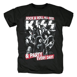 Quality Kiss Rock All Nigh T-Shirt Metal Rock Tshirts