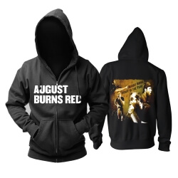 Hoodie de bumbac bandă de metal cu pungă roșie de calitate Ugust Burns