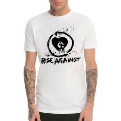 Rise Against T-Shirt alb greu Tee Metal