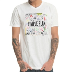 T-shirt Rock Simple Plan Metal Rock Blanc