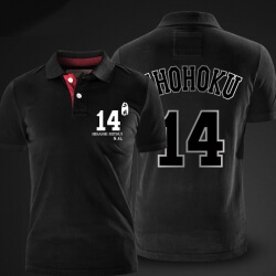 Slam Dunk Mitsui Hisashi Polos Shohoku NO.14 Noir Polo T-shirt