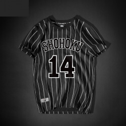 Slam Dunk Shohoku Mitsui Hisashi striped Tee Shirt