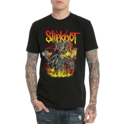 Slipknot T-shirt Rock imprimé métal lourd blanc