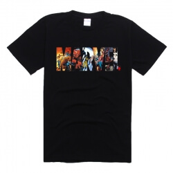 Superhero Deadpool และ Spiderman T-shirt