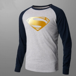 Superman-langes Hülsen-Grafik-T-Shirt