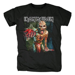 Uk Metal Rock Graphic Tees T-shirt da banda de Iron Maiden Vintage