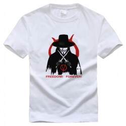 V for Vendetta Freedom Forever Tshirt 화이트 코튼 티