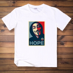 V for Vendetta Mask White Mens Tee Shirt