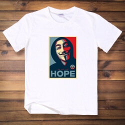 V til Vendetta Mask Hvid Herre T-shirt