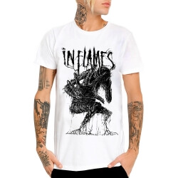 White In Flames Metal Rock Print T-Shirt