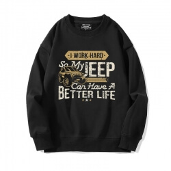 Áo nỉ xe hơi màu đen Jeep Wrangler Sweater