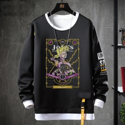 Vintage Anime JoJo's Bizarre Adventure Jacket Fake Two-Piece Kujo Jotaro Sweatshirt