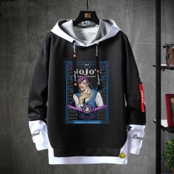 Vintage Anime JoJo's Tuhaf Macera Ceket Sahte İki Parçalı Kujo Jotaro Sweatshirt